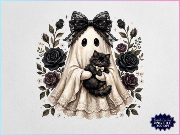 Download Cute Gothic Coquette Ghost PNG - Ghost Collection
