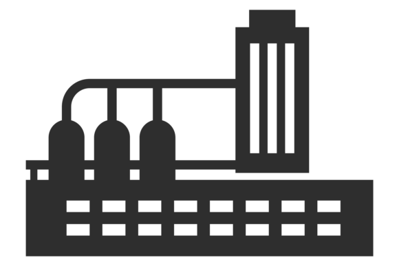 Download Industrial Building Black Icon. Chemical - Industrial building Collection
