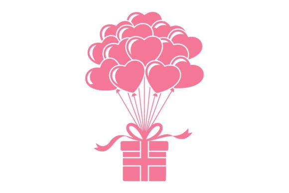 Download Shiny Heart Balloons Gift Box Design - Shiny heart Collection