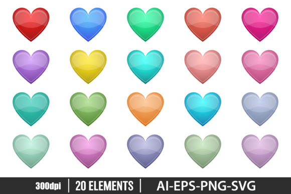 Download Shiny Heart Clipart Set - Shiny heart Collection