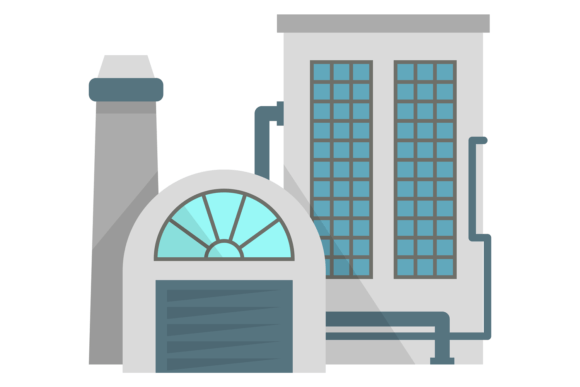 Download Industrial Building Icon. Flat Power Sta - Industrial building Collection