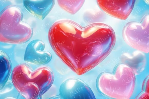 Download Colorful and Shiny Heart Shapes - Shiny heart Collection